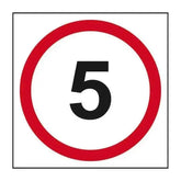 5 Mph Speed Limit Road Sign, 1.2mm Recyclable Polypropylene, W400mm x H400mm  Adomoo